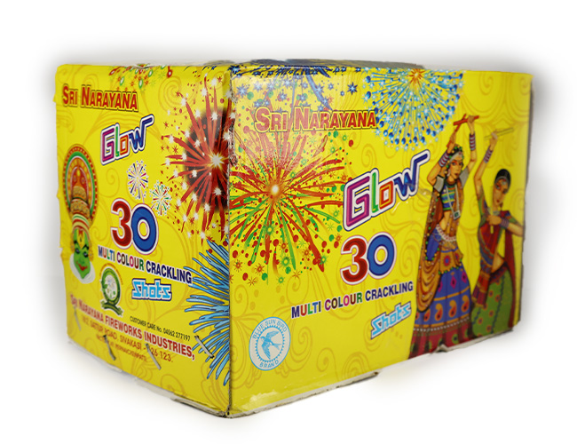 30 Multi Colour Crackling Shots - Glow